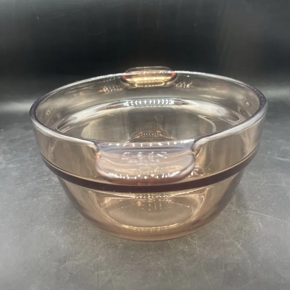 Vintage Vision Corning Amber V-20-B Double Boiler Insert Glass Pot No Lid
